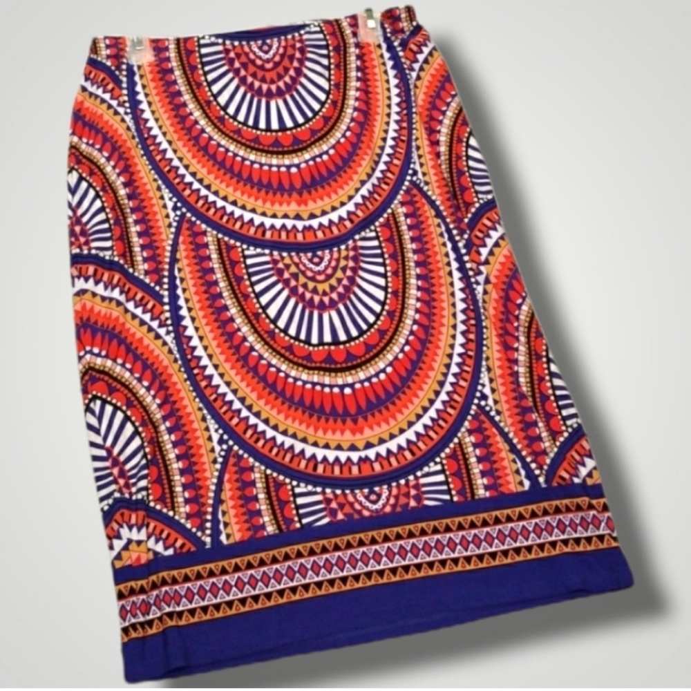 Premise Mosaic Print Stretch Pencil Skirt Size L